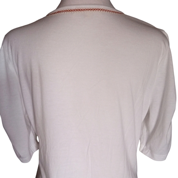 Anthropologie Solitaire White Floral Embroidered V Neck Blouse Size Medium - Picture 6 of 9